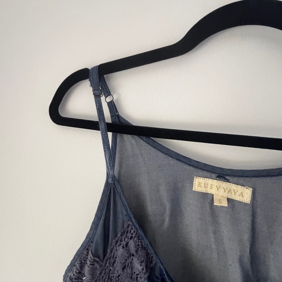 Ruby Yaya Embroidered Spaghetti Strap Tasseled Boho Maxi Dress Size Small - Picture 6 of 12